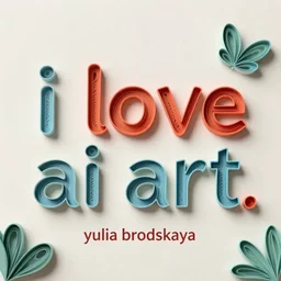 a beautiful quilled paper art of the phrase'i love ai art ', by yulia brodskaya, deep depth of field, top lit, behance, 8 k