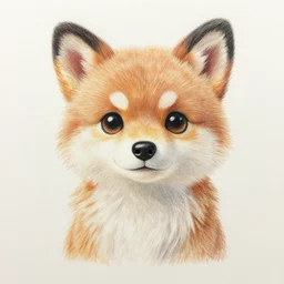 colored Pencil drawing of cartoon furry character, highly detailed