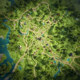 An overhead map view of neverland Greg Rutkowski, ArtStation, CGSociety, Unreal Engine