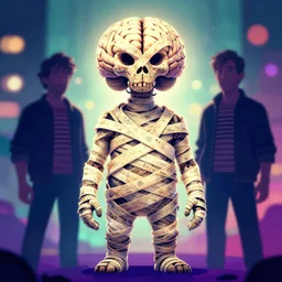 pike of the mummy elder brain, don maitz and eddie jones and derek riggs, trending on artstation, back lighting front view trending on instagram, bokeh, chillwave, concept art, screenprint