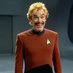 ronald mcdonald in a still shot from star trek the next generation, 4k