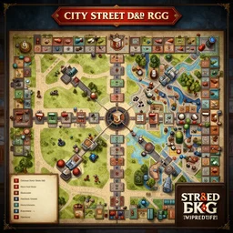 City Street D&D RPG Battlemap