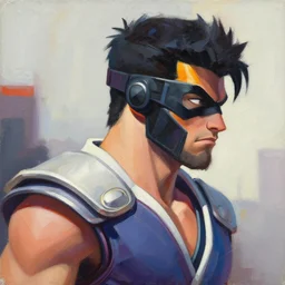 greg manchess portrait painting of raiden from mortal kombat as overwatch character, medium shot, asymmetrical, profile picture, organic painting, sunny day, matte painting, bold shapes, hard edges, street art, trending on artstation, by huang guangjian and gil elvgren and sachin teng