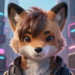 male anthropomorphic furry | in cyberpunk city | cute - fine - face, pretty face, key visual, realistic shaded perfect face, fine details by stanley artgerm lau, wlop, rossdraws, james jean, andrei riabovitchev, marc simonetti, and sakimichan, trending on artstation