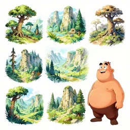 photo cartoon bd illustration comic manga painting of valley environement : 5 fantasy environement, digital painting : 1 fat brush concept sketch artist bd enki bilal : 1 0