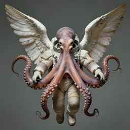 biblical octopus angel wearing a spacesuit, second coming, centered, portrait by Greg Hildebrandt, studio lighting, muted colors, by Terry Richardson, by Leonardo DaVinci, by Stanley Kubrick, ultrarelistic, extreme detail, caustics, trending on Artstation, 8K, octane renderer, rtx on