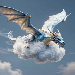 cloud dragon flying, ultra detailed, trending on artstation, concept art, octane render, unreal engine,