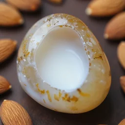 detailed photo shot with portra 8 0 0 of a gemstone made out of almond milk, gemstone photo