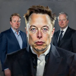 the elon musk failure, painting by tim bradstreet and michael whelan