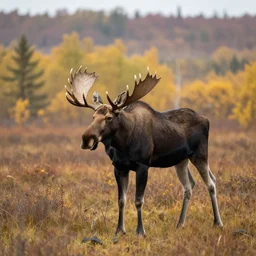 autumn landscape, hunter moose, by thomas fearnley