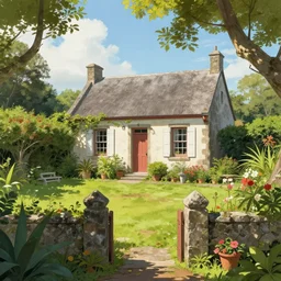 a typical house in a creole garden from reunion island by james gilleard, trending on artstation