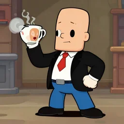 a cup head boss fight based off of henry kissenger, digital video game art,