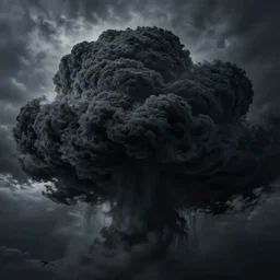 A photo of a horrifying and ominous large pitch black cloud of nothingness, horror movie, fantasy, epic