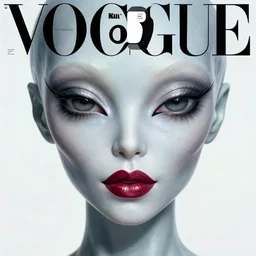 portrait of an alien with lipstick, kodak, detailed, vogue magazine
