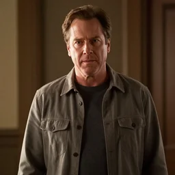 Movie still of Bob Odenkirk playing Alex Jones on his show, cinematic lighting