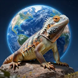 a lizard gorilla hybrid, planet earth, 4 k