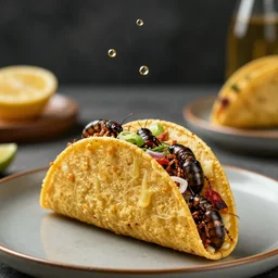 writhing insects pouring out of a gross yet delicious taco, cinematic lighting, trending on artstation