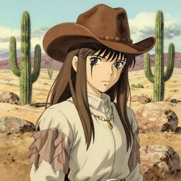 cowby dream about desert with rocks, cactus, mountains, delicate features finely detailed perfect art, gapmoe yandere grimdark, trending on pixiv fanbox, painted by greg rutkowski makoto shinkai takashi takeuchi studio ghibli,