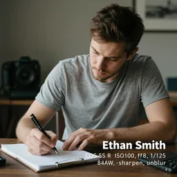Ethan Smith writing his next guide, (EOS 5DS R, ISO100, f/8, 1/125, 84mm, RAW, sharpen, unblur)
