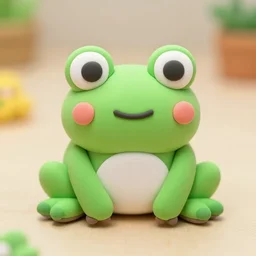 beatiful cute clay cartoony frog