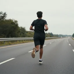realistic sonic running down a highway high quality