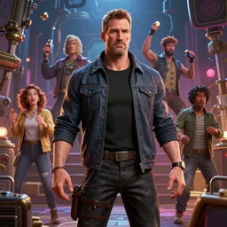 duke nukem family sitcom comedy, realistic 4 k octane beautifully detailed render, 4 k post - processing, highly detailed, intricate complexity, epic composition, magical atmosphere, cinematic lighting, masterpiece, ultra hd