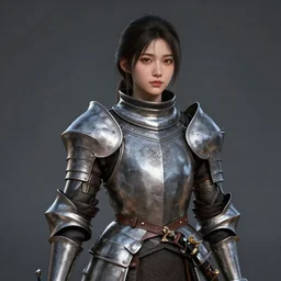 portrait of a beautiful young female knight, unreal engine