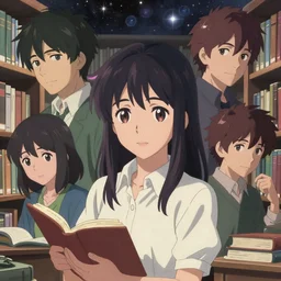 portrait of elvira as a librarian by yusuke murata, makoto shinkai, ross tran, cosmic, intricate detail, cinematic, 8 k, cel shaded, unreal engine, featured on artstation, pixiv