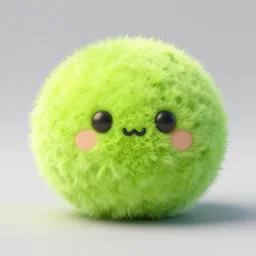 lime colored cute puff ball with adorable face