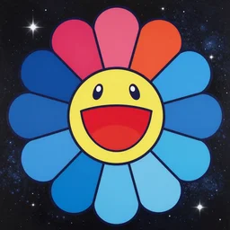 a picture of the galaxy by takashi murakami, bold colors, high res