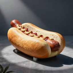 An IKEA hotdog sculpture by Jeff Koons