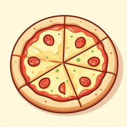 a cartoon style pizza