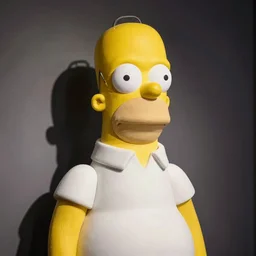 a wax statue of homer simpson, realistic