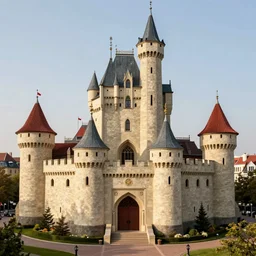 medieval castle in the style of Habitat 67