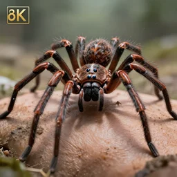 a giant spider with a thousand legs and a billion eyes attacking a human, photography, 8 k