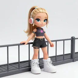 a realistic octane render Ariana grande in fnaf security bridge in the style of waya steurbaut