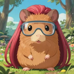 cute weird labrat, ariana grande as a rat wearing safety glasses, fantasy, surreal, anime, by beeple, ghibli, disney, pixar, dreamworks, intricate, details, octane rendered, unreal engine