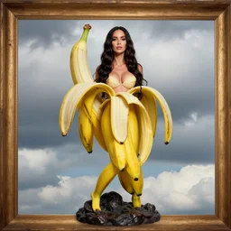 banana dryad, megan fox editorial by malczewski and arcimboldo, fruit dryad sculpture by arcimboldo, stil frame from'cloudy with a chance of meatballs 2'( 2 0 1 3 ) of banana dryad, banana hybrid megan fox editorial by arcimboldo, banana 🍌