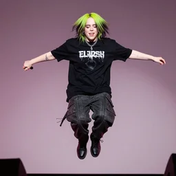 billie eilish jumping on stage
