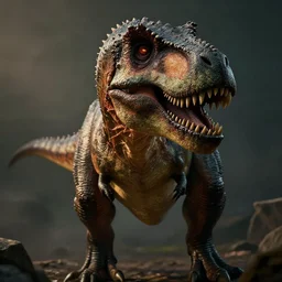 a portrait of a trex, dramatic lighting, cinematic, establishing shot, extremly high detail, photorealistic, cinematic lighting, artstation, style by greg rutkowski