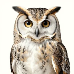 portrait of a owl cat, hybrid chimera mix between a cat and an owl, concept art, smooth, fine lines, natural geographic wildlife, biology book illustration by greg rutkowski, greg hildebrandt, tim hildebrandt