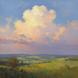 a beautiful landscape, majestic skies, oil painting, by greg rutkowski, illustrations
