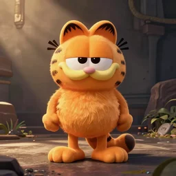 garfield in the style of jim davis, animated, cartoon