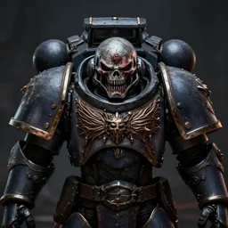 warhammer space marine, scary helmet, terrifying, grimdark, horror, war, photorealistic, front view, symmetrical, artstation, dark souls style