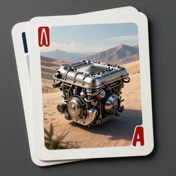 car engine concept in card