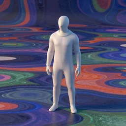 A hasselblad studio photo of Fin The human character in render of multiverse surface with fauvism liquid pattern, unreal engine, octane render, blender3d, digital art by Beeple, intrecate light, 8k resolution, wes anderson color palette