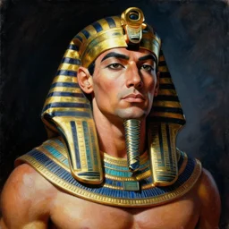 hero portrait of a vince mcmahon in old egypt. masterpiece, dramatic light and shadow, saturated colors, ciaroscuro. painted by anders zorn