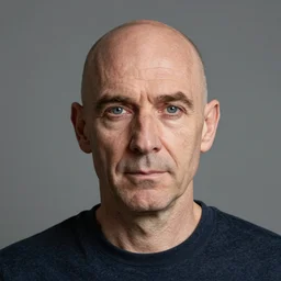 forty two year old british man balding slim features