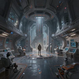 a hyperdetailed digital painting of a vast spaceship interior, by ruan jia by liam wong by stanley artgerm, trending on artstation, 4 k