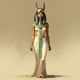 character concept art of the egyptian high priestess isis aset, horizon zero dawn, 4 k uhd